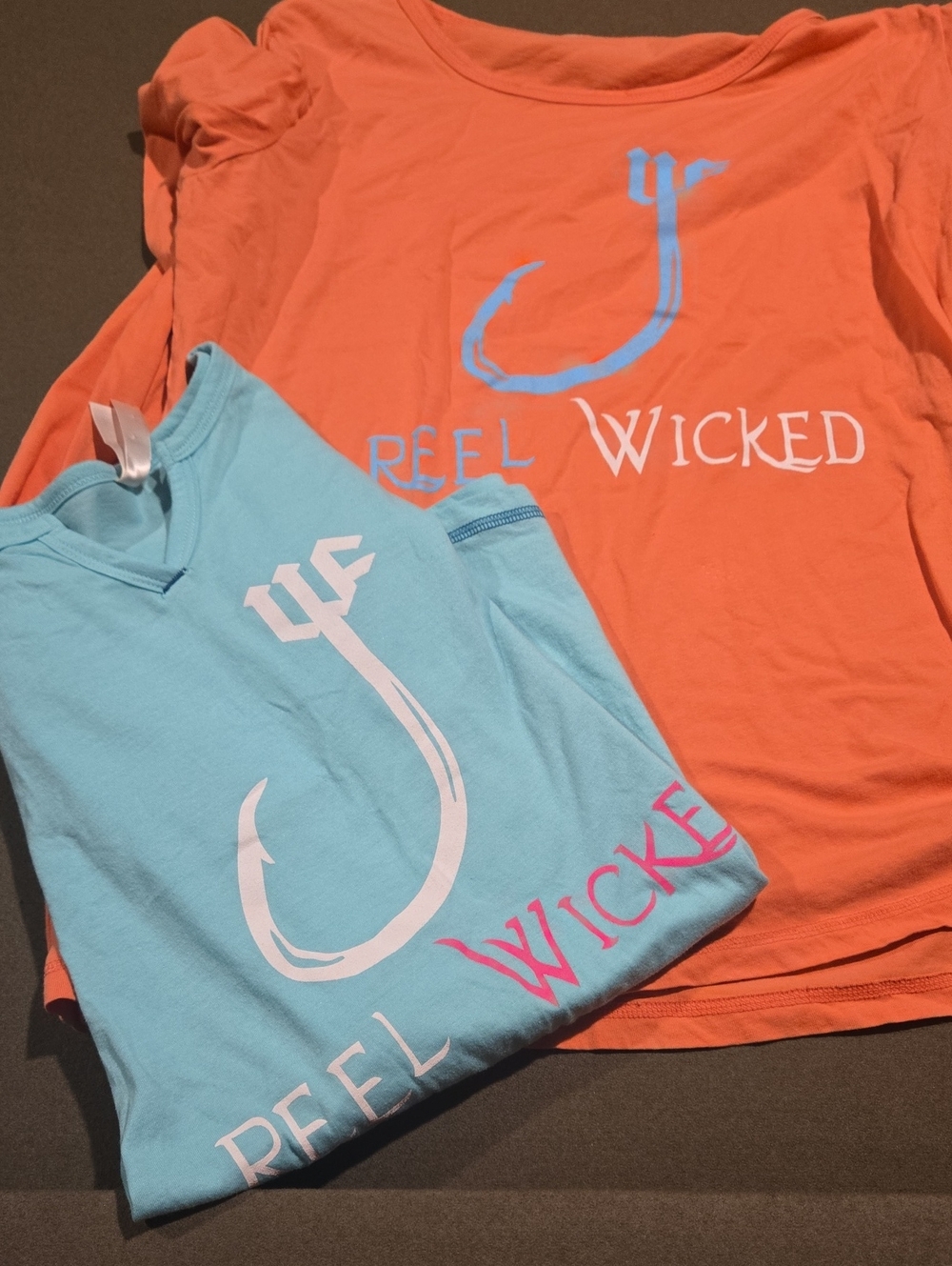 Women's Long Sleeve  Shirt - Coral And Long Sleeve Turquoise